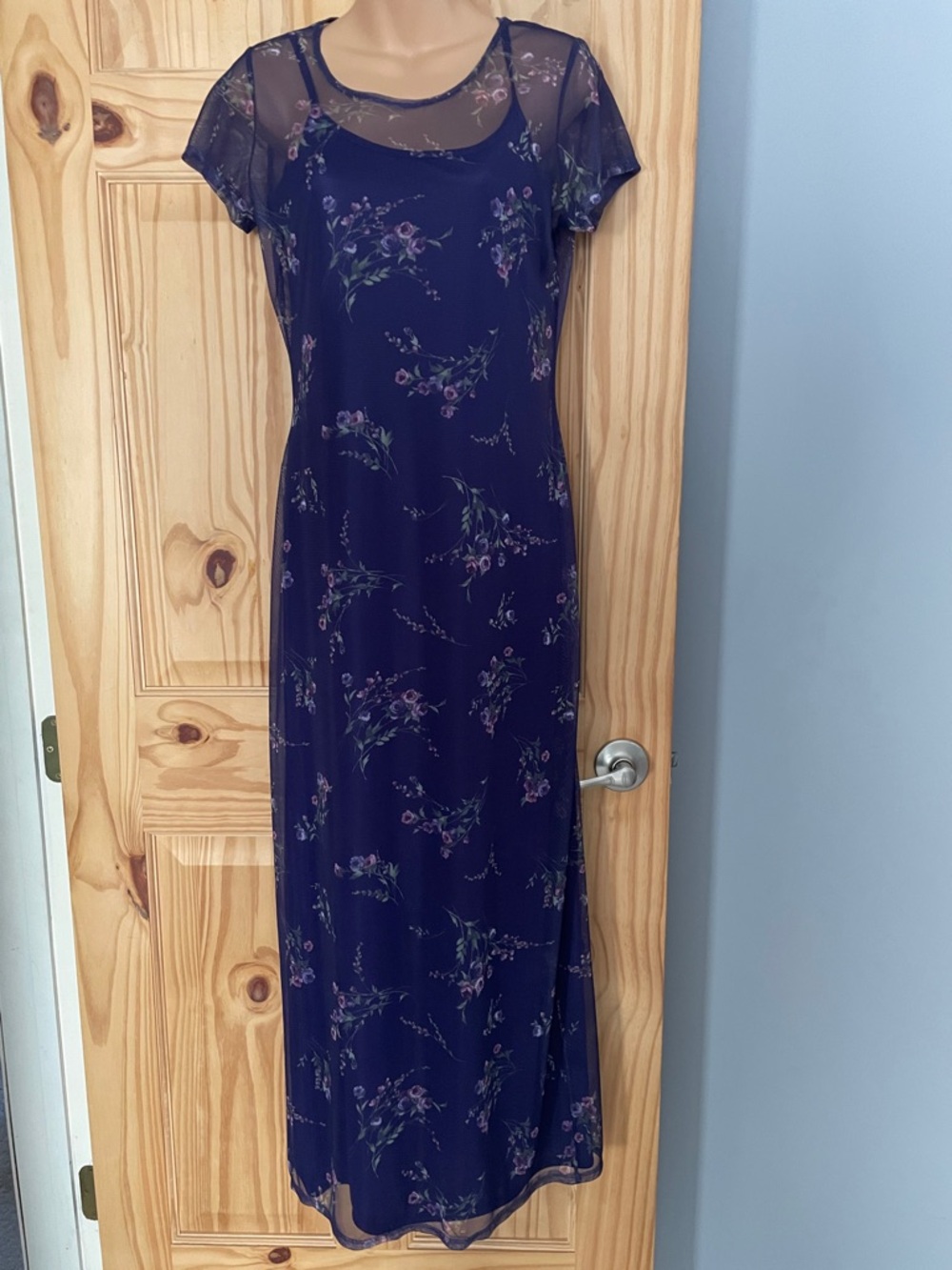Elegant plum with Floral Maxi Dress